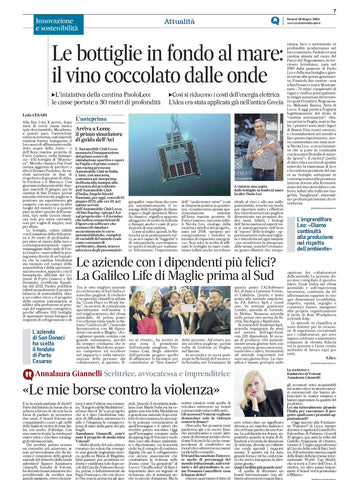 Le mie borse contro la violenza - Il "Giornale di Puglia" 16 giugno 2023